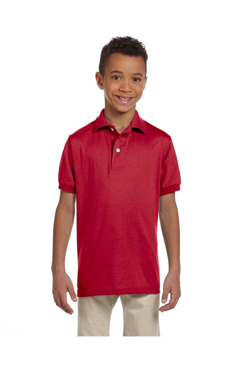 Jerzees Polos/Knits S / True Red Jerzees 437Y: Youth 5.6 oz. SpotShield(tm) Jersey Polo