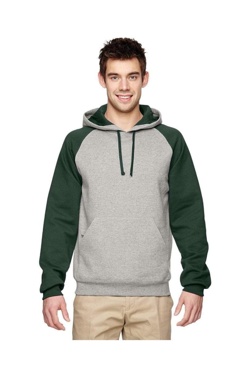 Jerzees Sweatshirts/Fleece Jerzees 96CR: Adult 8 oz. NuBlend(r) Colorblock Raglan Pullover Hood