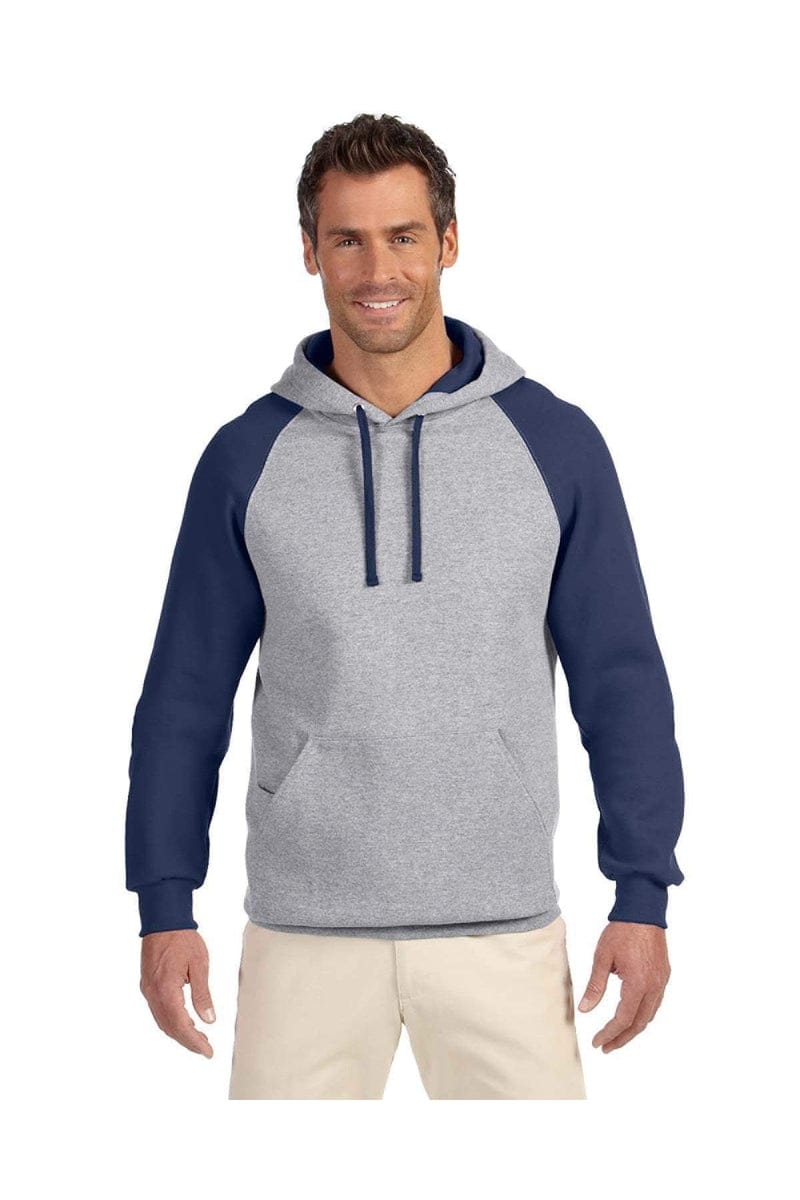 Jerzees Sweatshirts/Fleece Jerzees 96CR: Adult 8 oz. NuBlend(r) Colorblock Raglan Pullover Hood