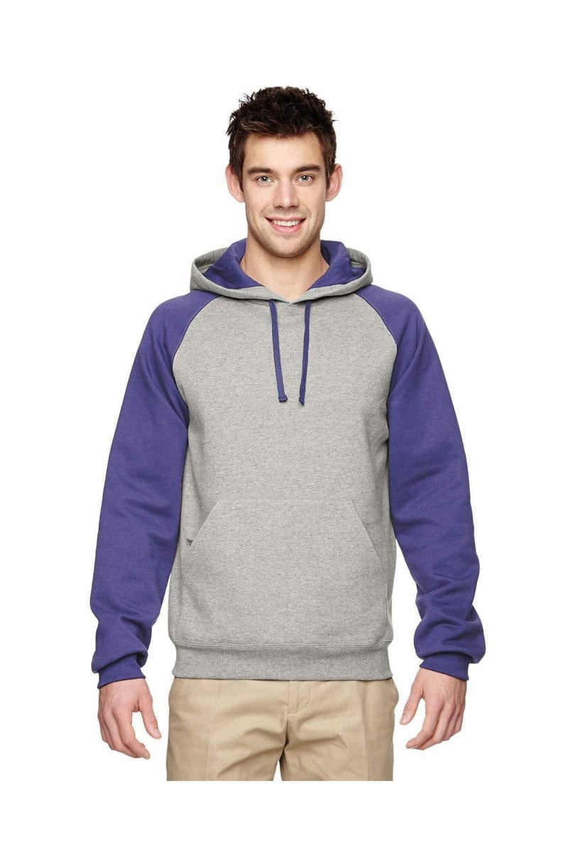 Jerzees Sweatshirts/Fleece Jerzees 96CR: Adult 8 oz. NuBlend(r) Colorblock Raglan Pullover Hood