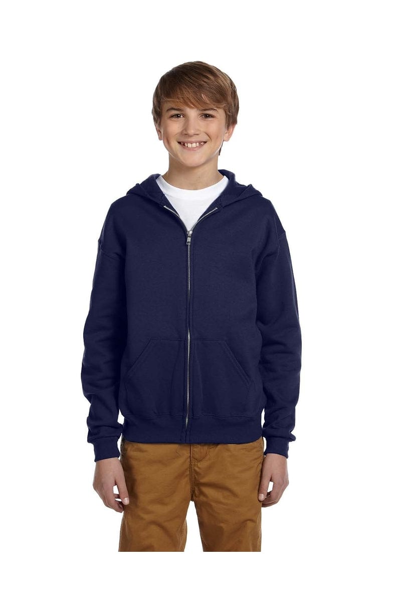 Jerzees Sweatshirts/Fleece JERZEES 993B: Youth Wholesale Full-Zip Hooded Sweatshirt