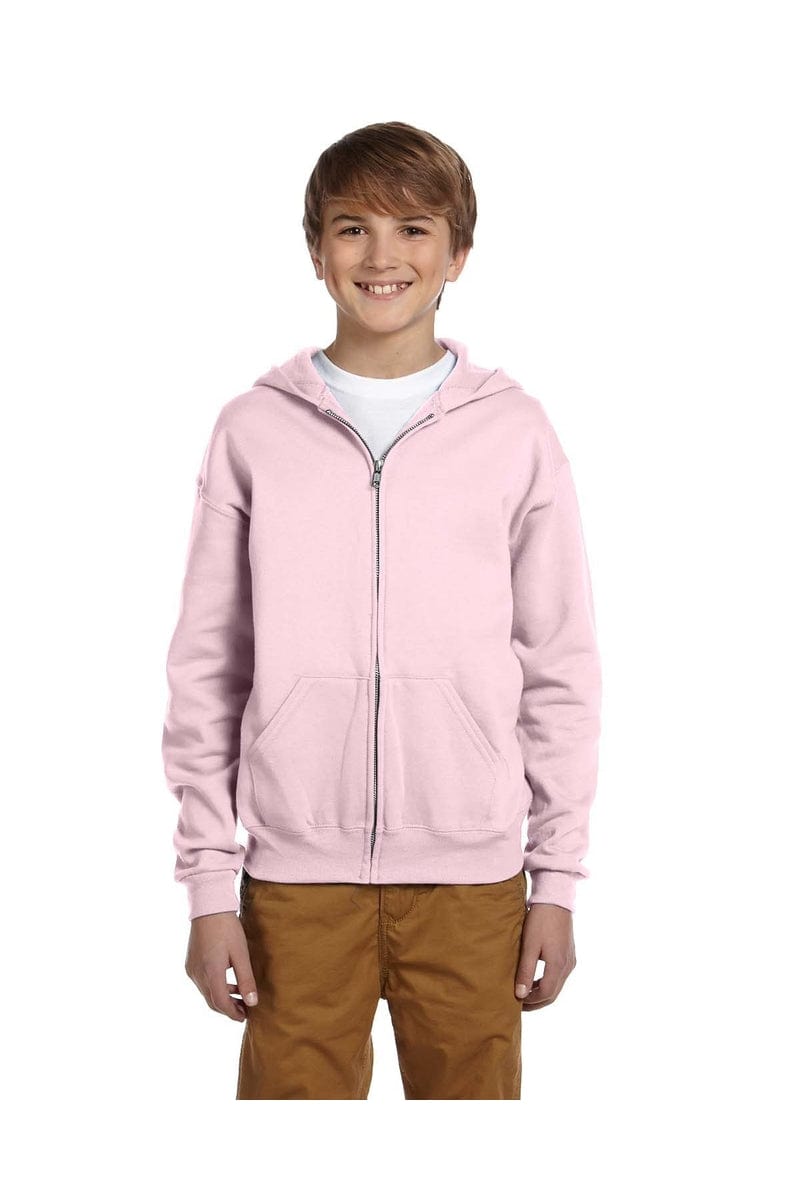 Jerzees Sweatshirts/Fleece S / Classic Pink JERZEES 993B: Youth Wholesale Full-Zip Hooded Sweatshirt