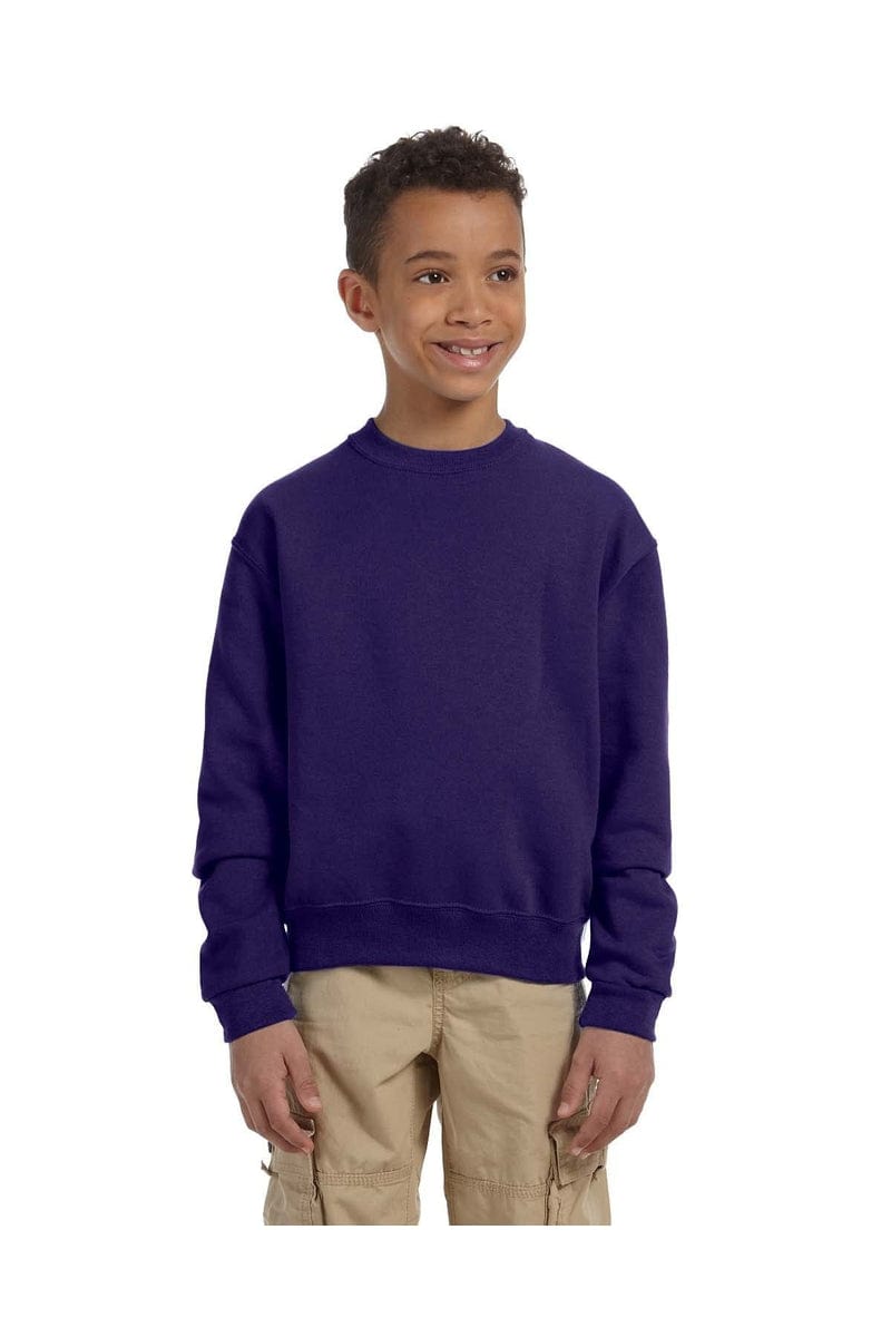Jerzees Sweatshirts/Fleece S / Deep Purple Jerzees 562B: Youth 8 oz. NuBlend(r) Fleece Crew