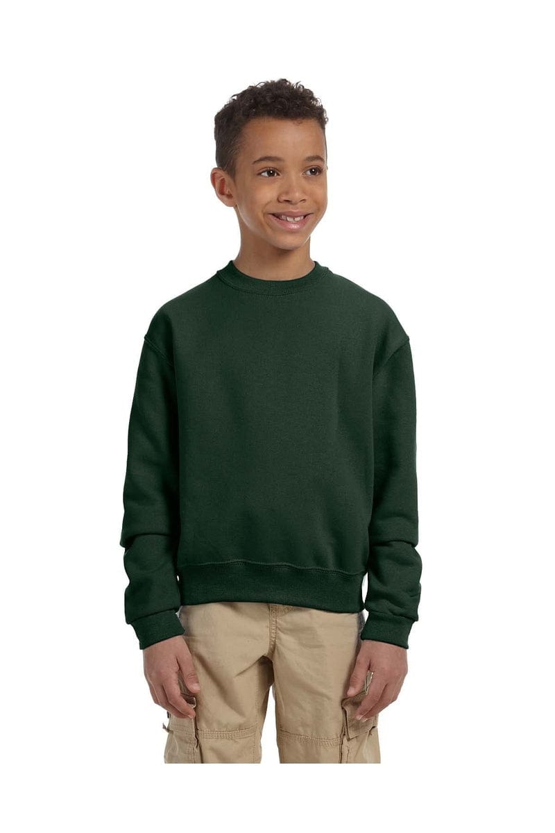 Jerzees Sweatshirts/Fleece S / Forest Green Jerzees 562B: Youth 8 oz. NuBlend(r) Fleece Crew