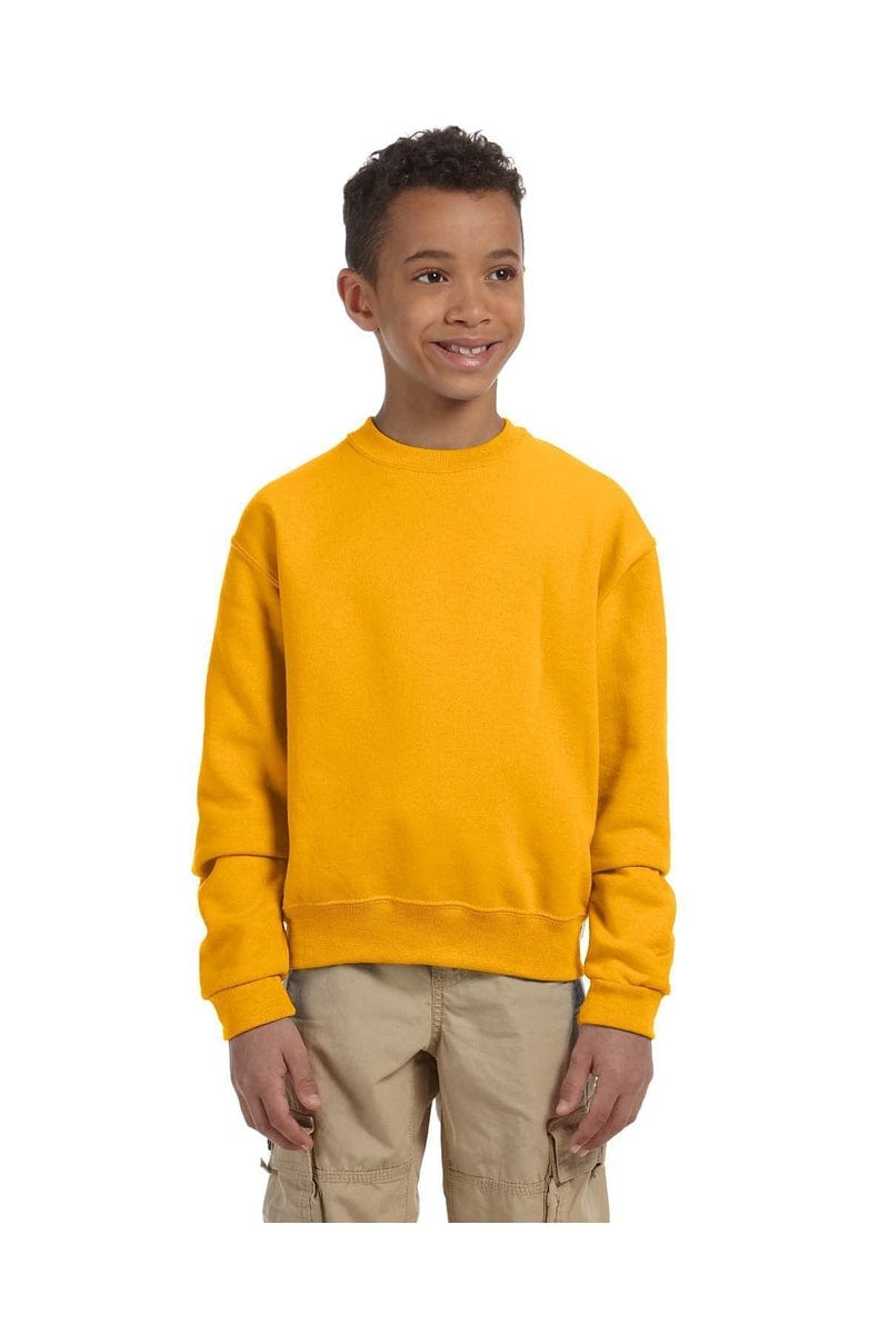 Jerzees Sweatshirts/Fleece S / Gold Jerzees 562B: Youth 8 oz. NuBlend(r) Fleece Crew