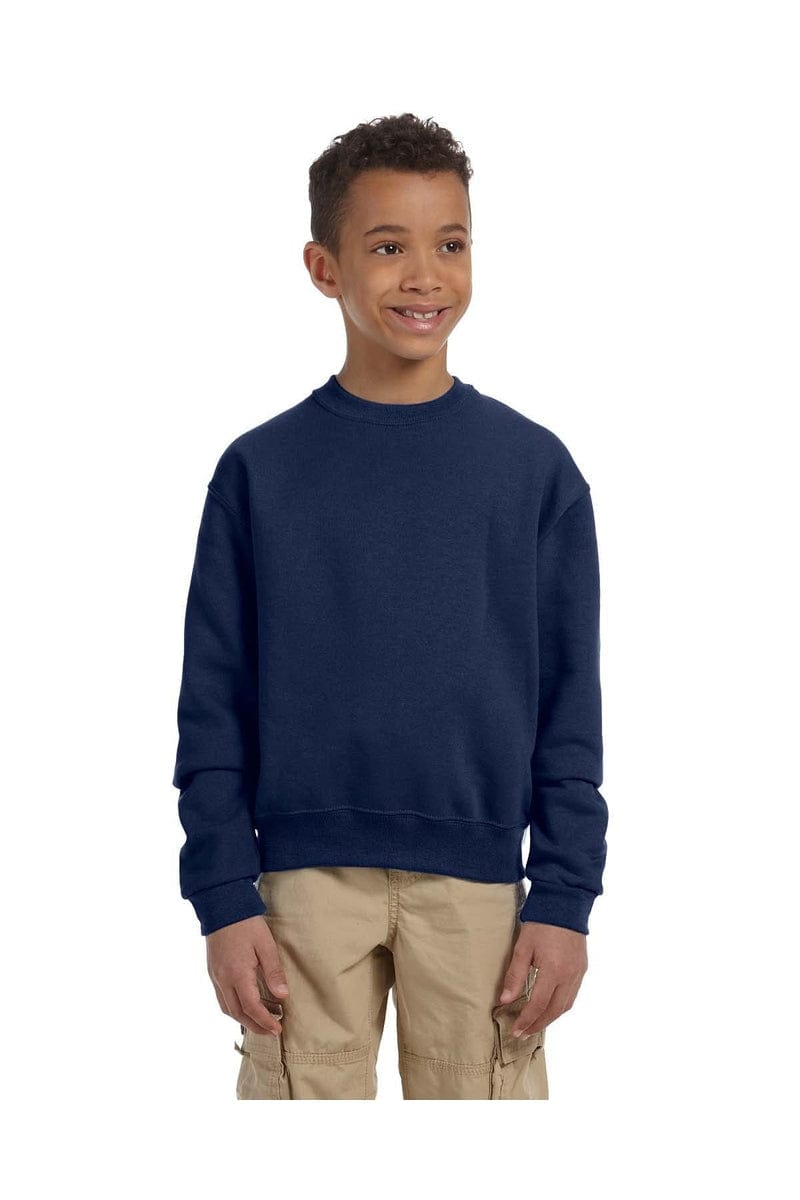 Jerzees Sweatshirts/Fleece S / J Navy Jerzees 562B: Youth 8 oz. NuBlend(r) Fleece Crew
