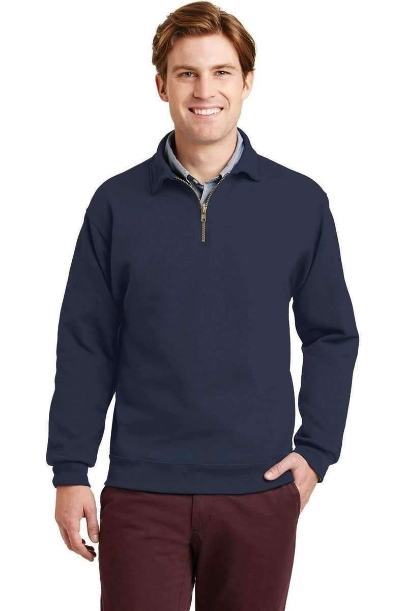 Jerzees Sweatshirts/Fleece S / Navy JERZEES 4528: SUPER SWEATS NuBlend 1/4-Zip Sweatshirt with Cadet Collar