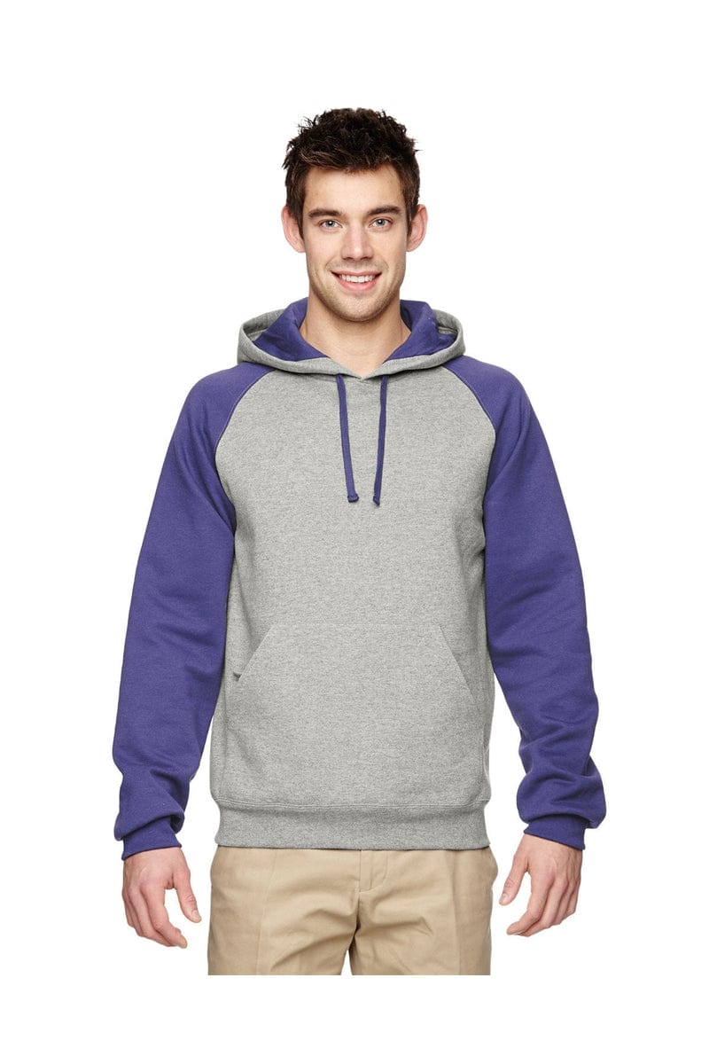 Jerzees Sweatshirts/Fleece S / Oxford/ Deep Pur Jerzees 96CR: Adult 8 oz. NuBlend(r) Colorblock Raglan Pullover Hood