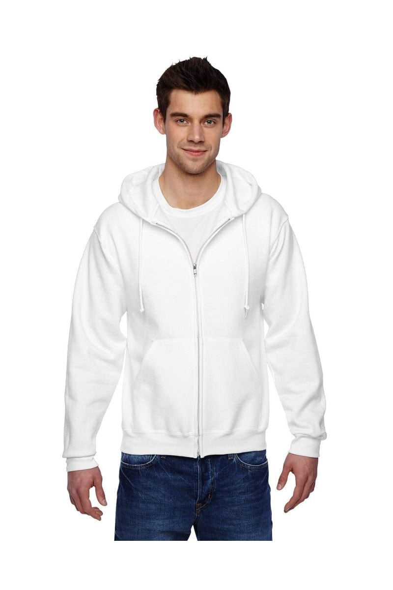 Jerzees Sweatshirts/Fleece S / White JERZEES 4999:  Wholesale Full-Zip Hooded Sweatshirt