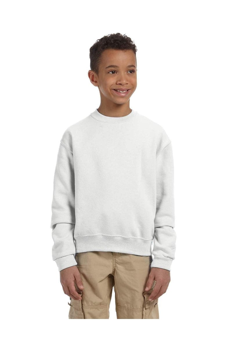 Jerzees Sweatshirts/Fleece S / White Jerzees 562B: Youth 8 oz. NuBlend(r) Fleece Crew