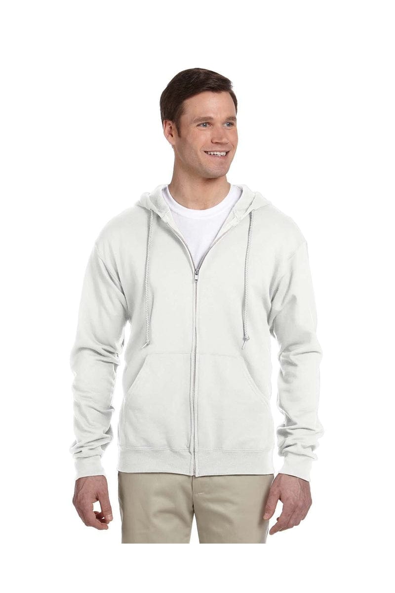 Jerzees Sweatshirts/Fleece S / White JERZEES 993: NuBlend Full-Zip Hooded Sweatshirt
