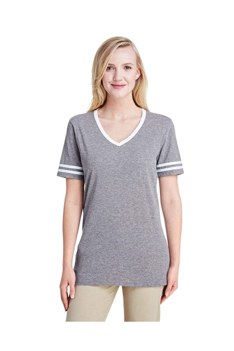 Jerzees T-Shirts Jerzees 602WVR: Ladies' 4.5 oz. TRI-BLEND Varsity V-Neck T-Shirt