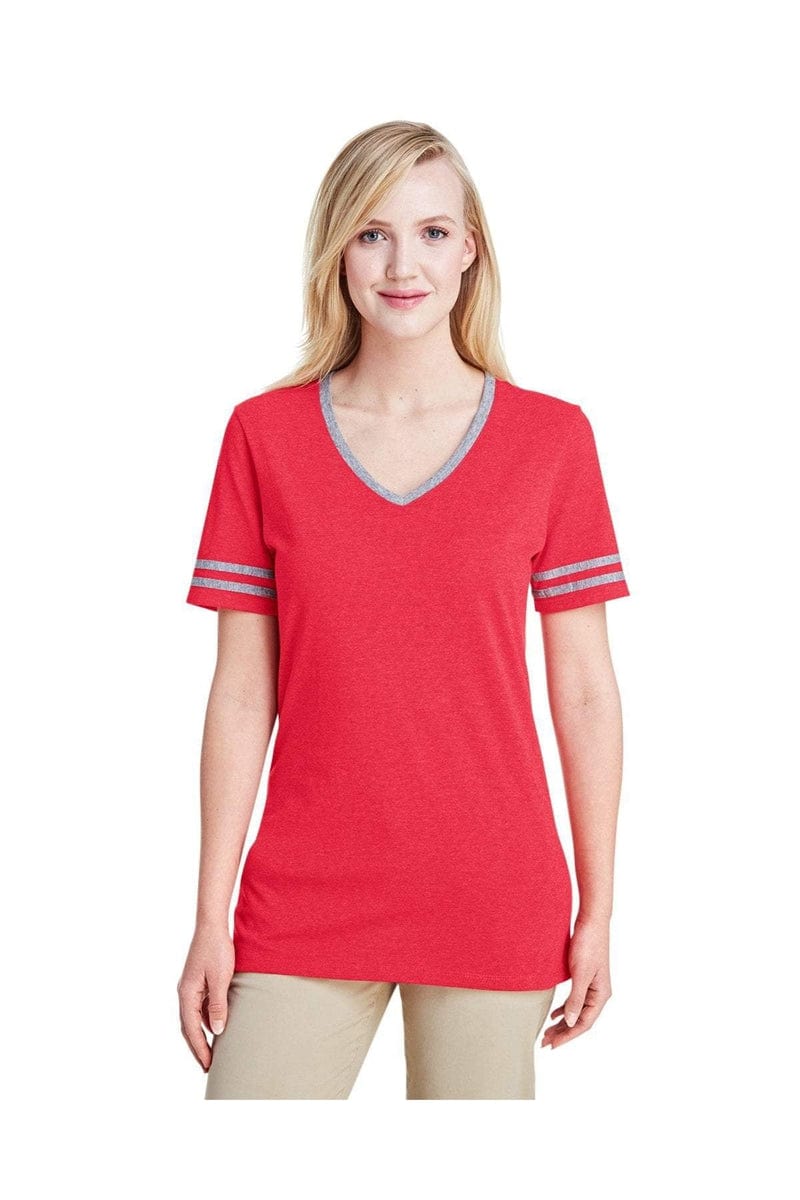 Jerzees T-Shirts Jerzees 602WVR: Ladies' 4.5 oz. TRI-BLEND Varsity V-Neck T-Shirt