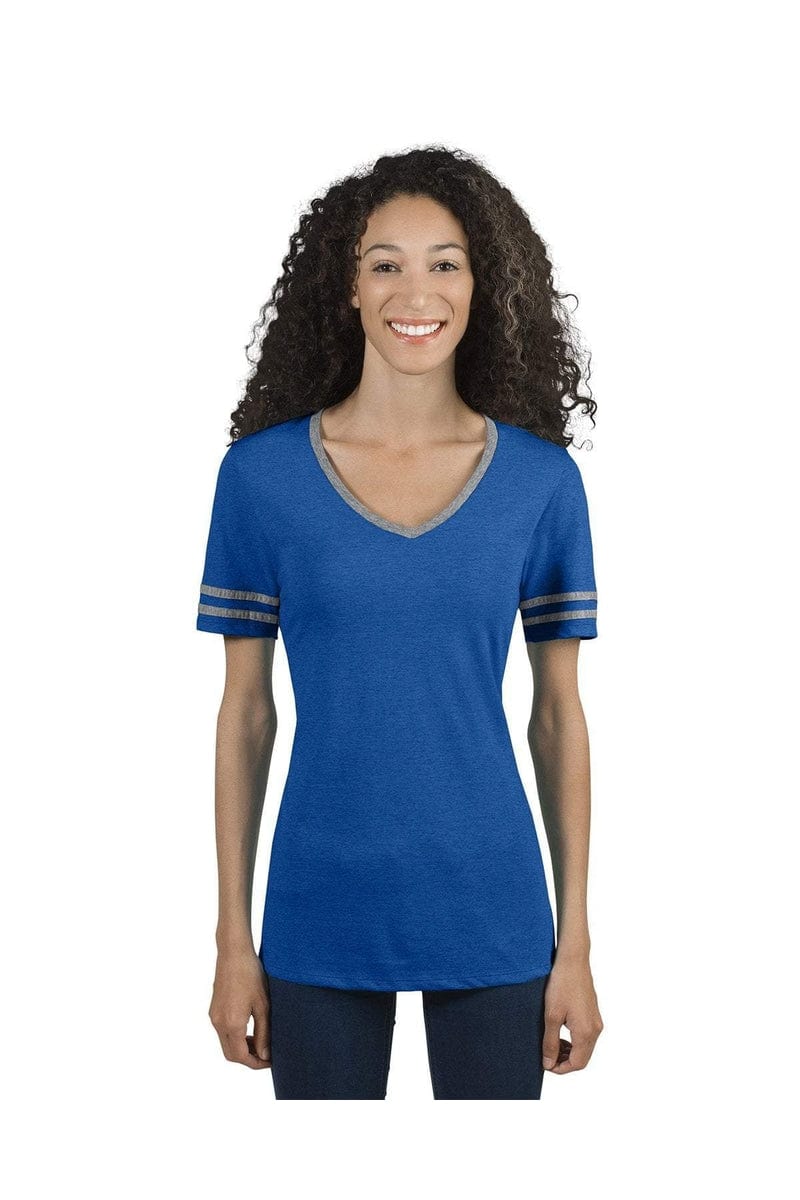 Jerzees T-Shirts Jerzees 602WVR: Ladies' 4.5 oz. TRI-BLEND Varsity V-Neck T-Shirt