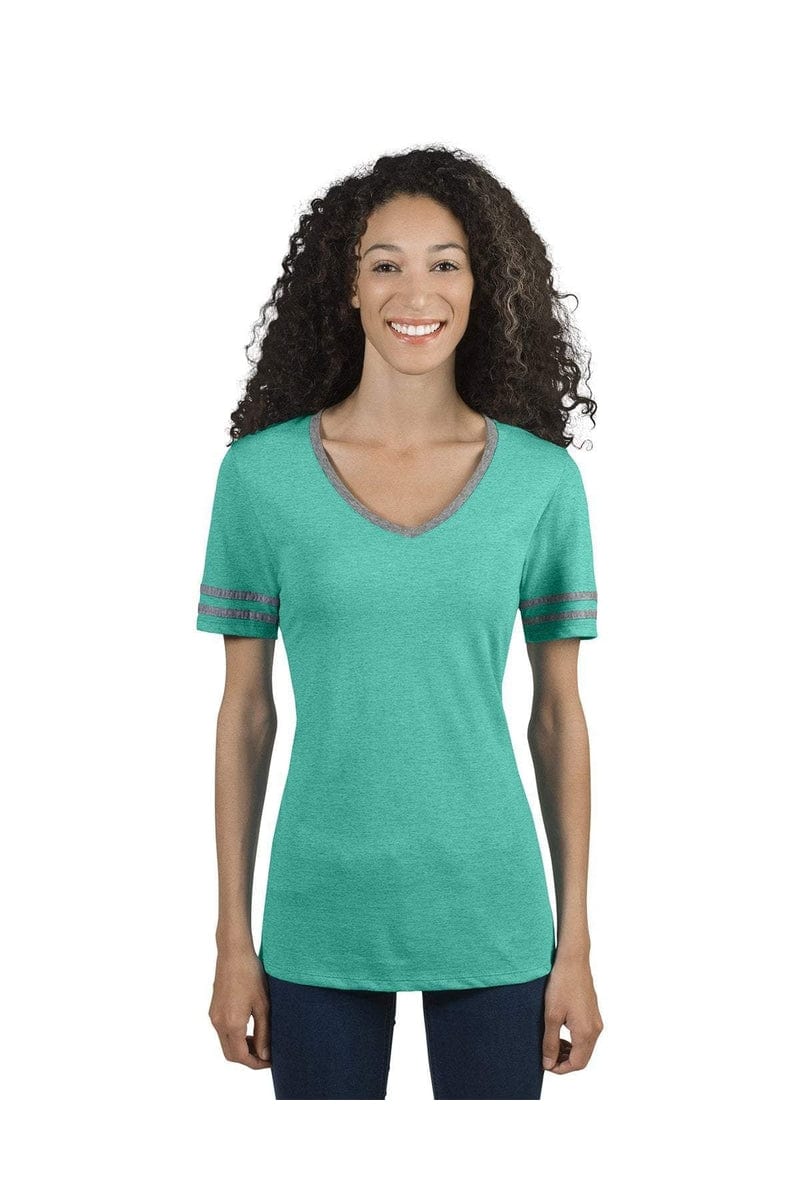 Jerzees T-Shirts Jerzees 602WVR: Ladies' 4.5 oz. TRI-BLEND Varsity V-Neck T-Shirt