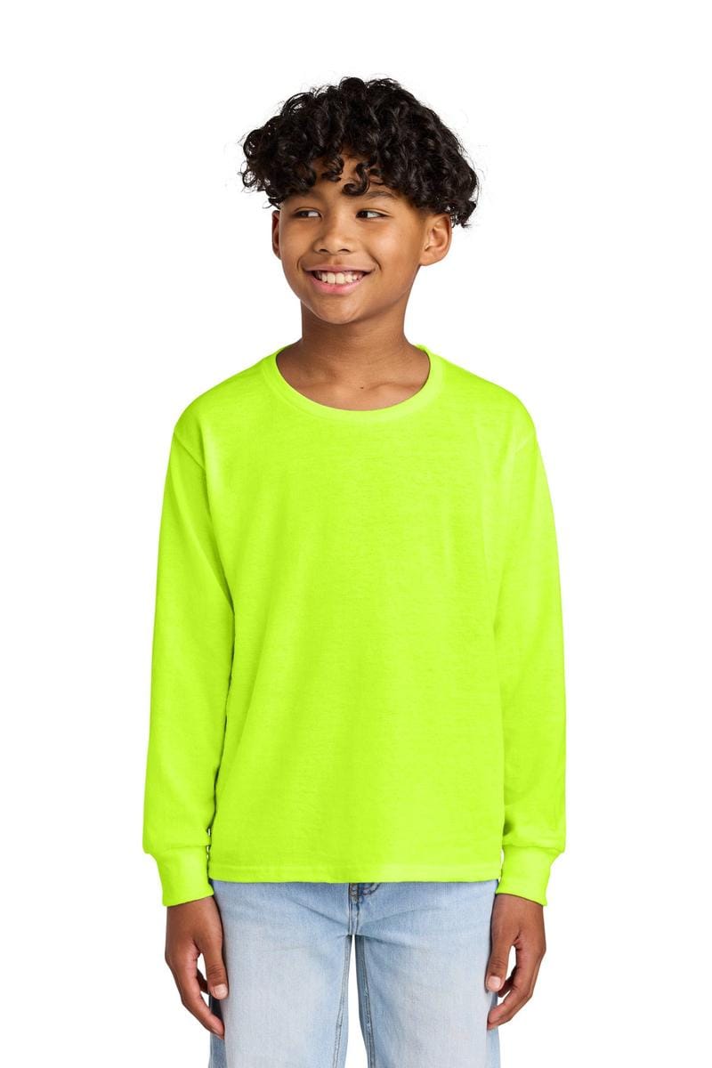 Jerzees T-Shirts M / Safety Green Jerzees® Youth Dri-Power® 50/50 Cotton/Poly Long Sleeve 29BL