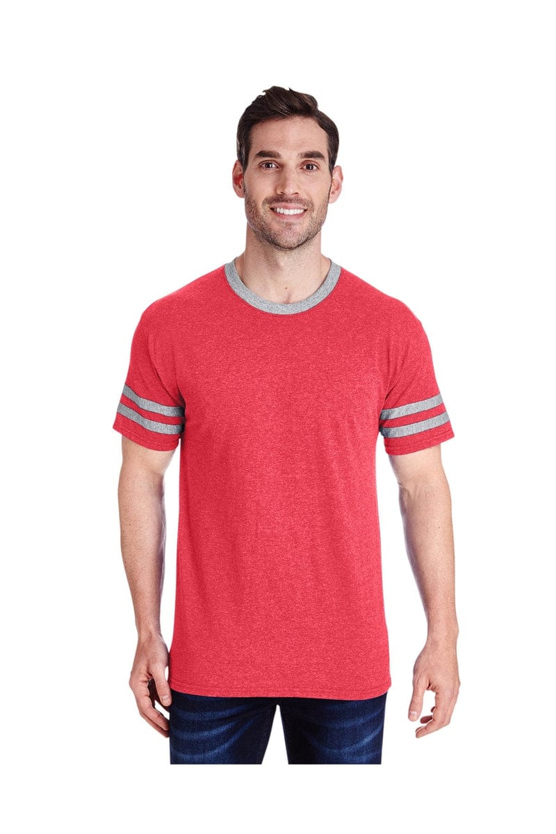 Jerzees T-Shirts S / Fr Red Hth/ Oxfr Jerzees 602MR: Adult 4.5 oz. TRI-BLEND Varsity Ringer T-Shirt