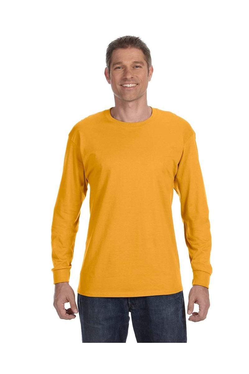 Jerzees T-Shirts S / Gold JERZEES 29L:  Active 50/50 Cotton/Poly Long Sleeve Wholesale T Shirt.
