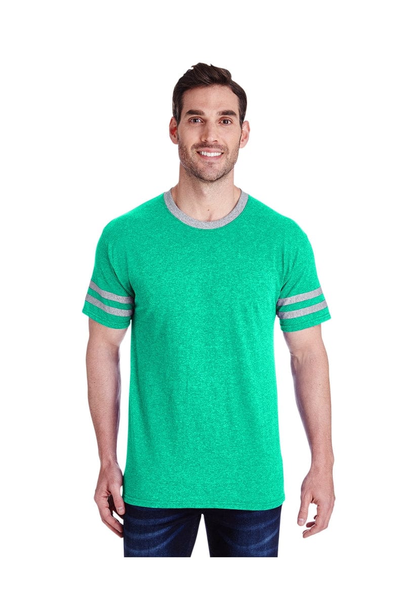 Jerzees T-Shirts S / Mint Hth/ Oxford Jerzees 602MR: Adult 4.5 oz. TRI-BLEND Varsity Ringer T-Shirt