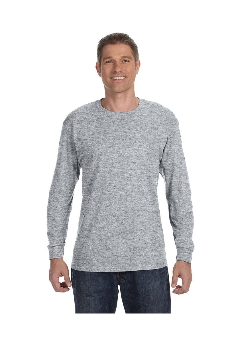 Jerzees T-Shirts S / Oxford JERZEES 29L:  Active 50/50 Cotton/Poly Long Sleeve Wholesale T Shirt.