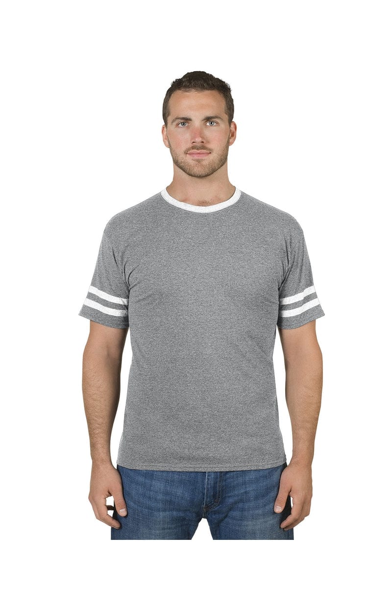 Jerzees T-Shirts S / Oxford/ White Jerzees 602MR: Adult 4.5 oz. TRI-BLEND Varsity Ringer T-Shirt