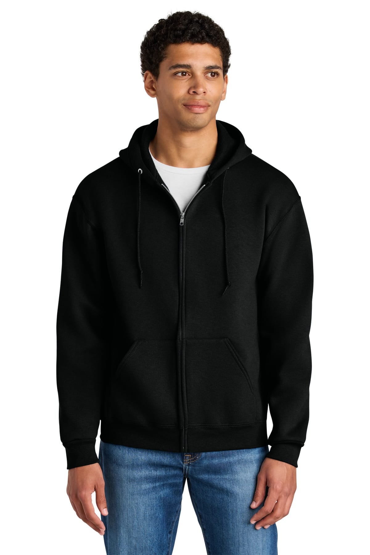 Jerzees Z12M S / Black Ink Jerzees Z12M Rugged Unisex Full-Zip Hooded Sweatshirt