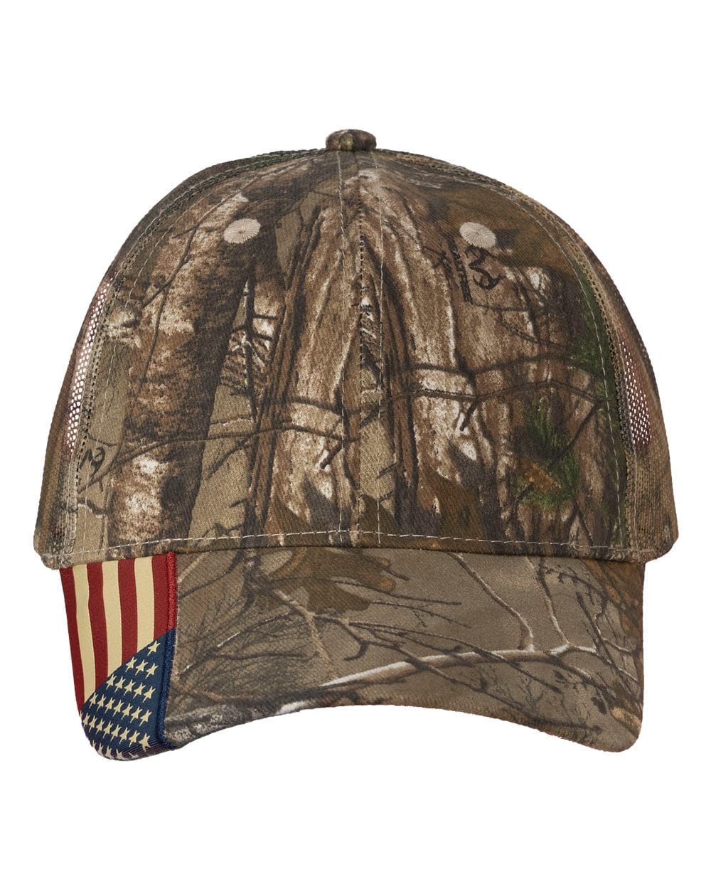Kati Headwear OSFA / Xtra/ Xtra/ USA Flag Mesh Kati LC350M Camo Woven USA Flag Mesh Cap