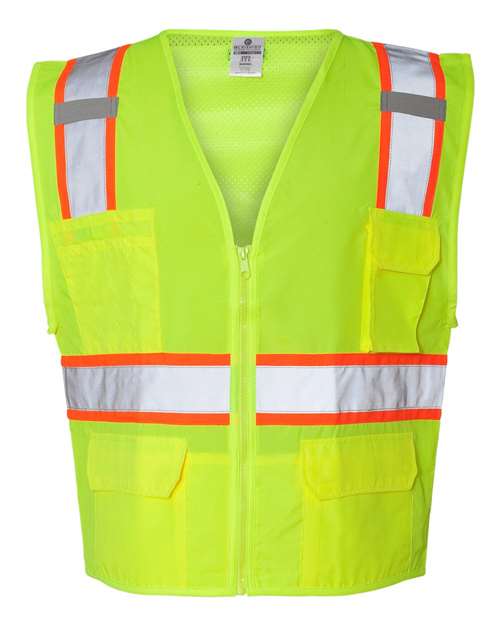Kishigo 1163-1164-Unisex Ultra-Cool Solid Front Vest with Mesh Back in Lime