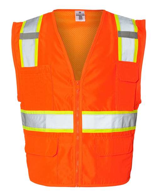 Kishigo 1163-1164-Unisex Ultra-Cool Solid Front Vest with Mesh Back in Orange