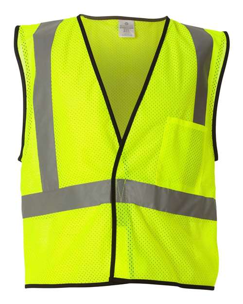 Kishigo 1193-1194-Unisex Economy Single Pocket Hook-and-Loop Mesh Vest in Lime