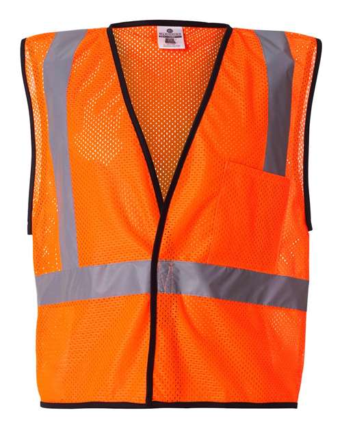 Kishigo 1193-1194-Unisex Economy Single Pocket Hook-and-Loop Mesh Vest in Orange