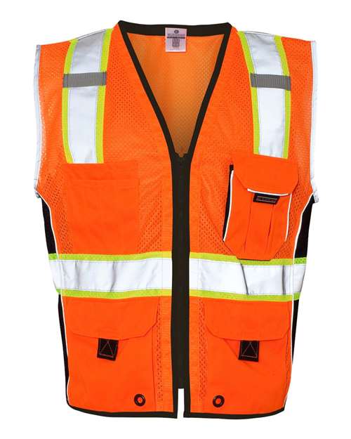 Kishigo 1513-1514-Unisex Premium Black Series Heavy-Duty Vest in Orange