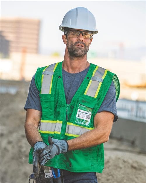 Kishigo B100-111-Unisex EV Series Enhanced Visibility Multi-Pocket Mesh Vest in 