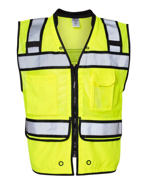 Kishigo 5432 S / Lime S5004-5005-Unisex High-Performance Surveyors Vest