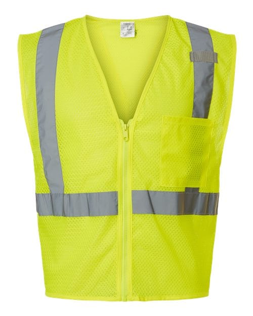 Kishigo 5457 M / Lime 1089-1090-Unisex Single Pocket Zipper Mesh Vest