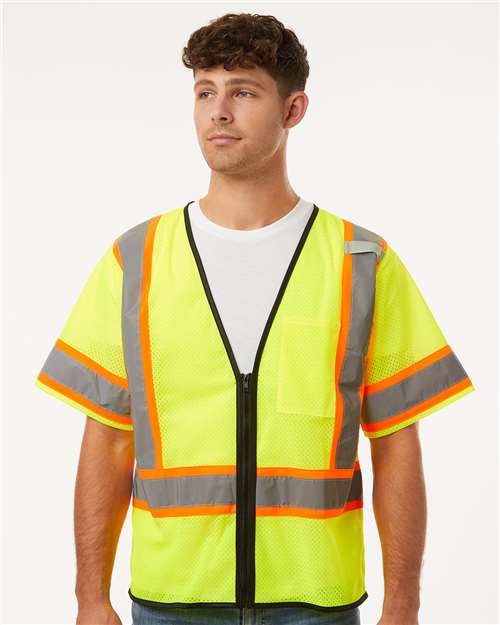 Kishigo 1565-1566-Unisex Class 3 Mesh Zippered Vest in 