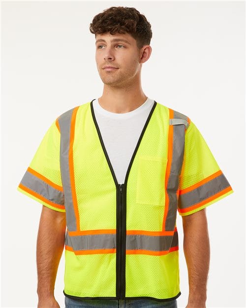 Kishigo 1565-1566-Unisex Class 3 Mesh Zippered Vest in 
