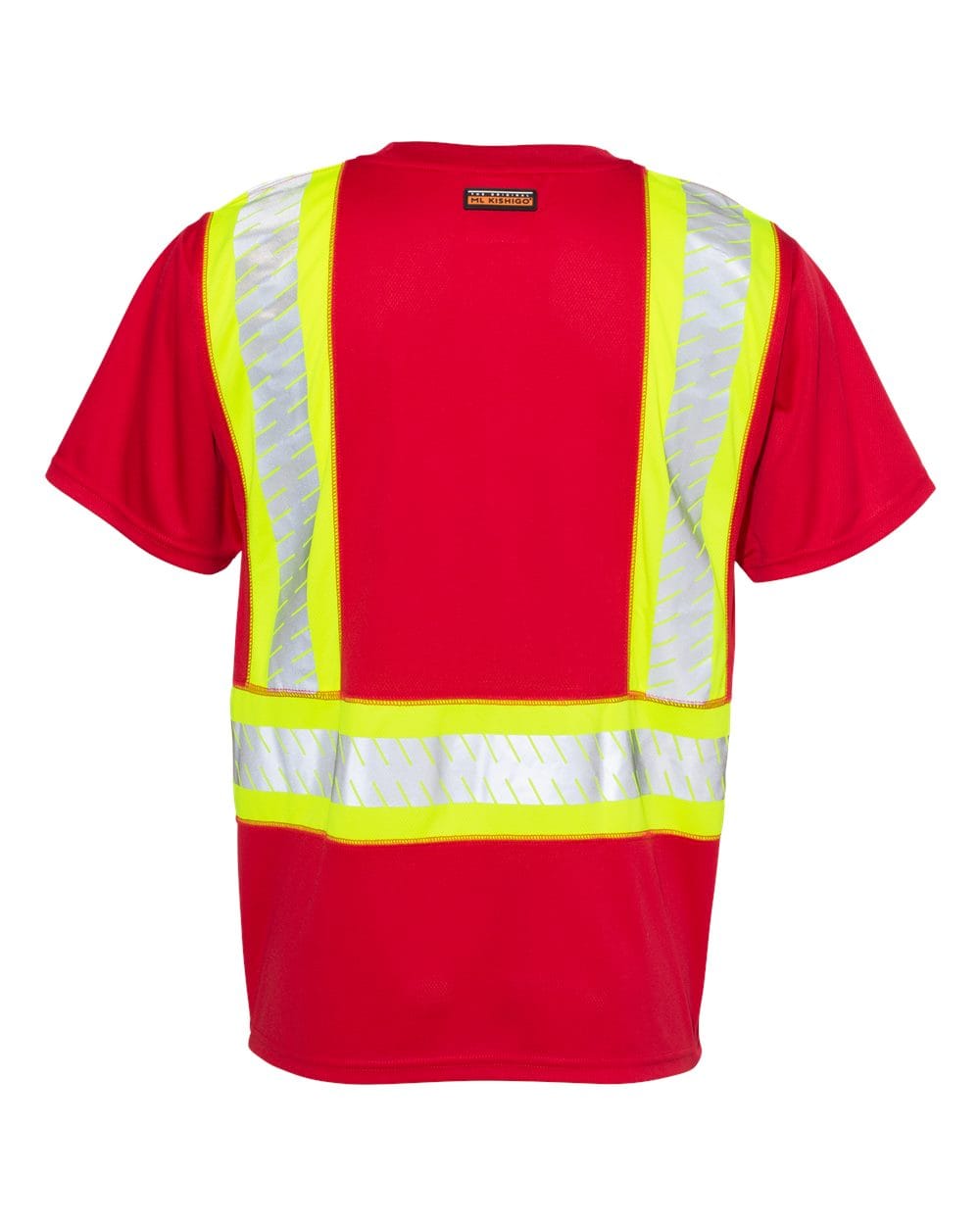 Kishigo T-Shirts - Premium 5XL / Red/ Lime - B203 Kishigo B200-204 Unisex EV Series® Enhanced Visibility Contrast Pocket T-Shirt