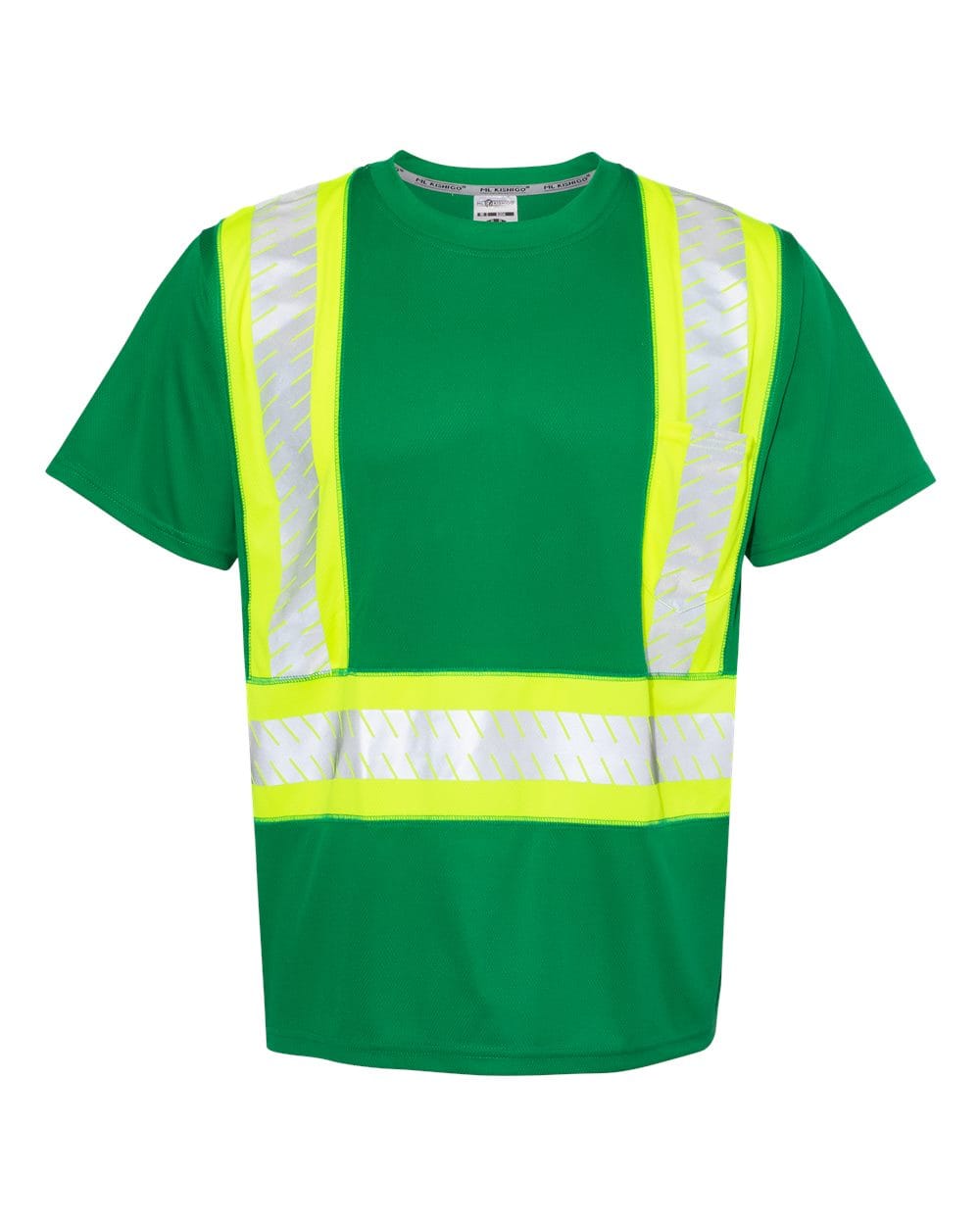 Kishigo T-Shirts - Premium Kishigo B200-204 Unisex EV Series® Enhanced Visibility Contrast Pocket T-Shirt