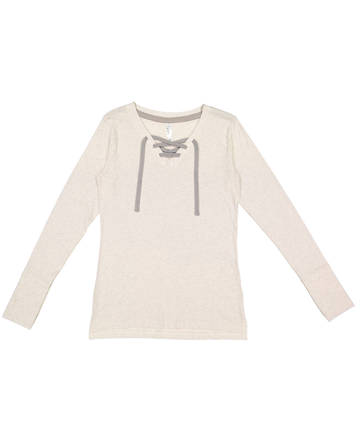 LAT LA3538: Ladies' Long Sleeve Fine Jersey Lace-Up T-Shirt