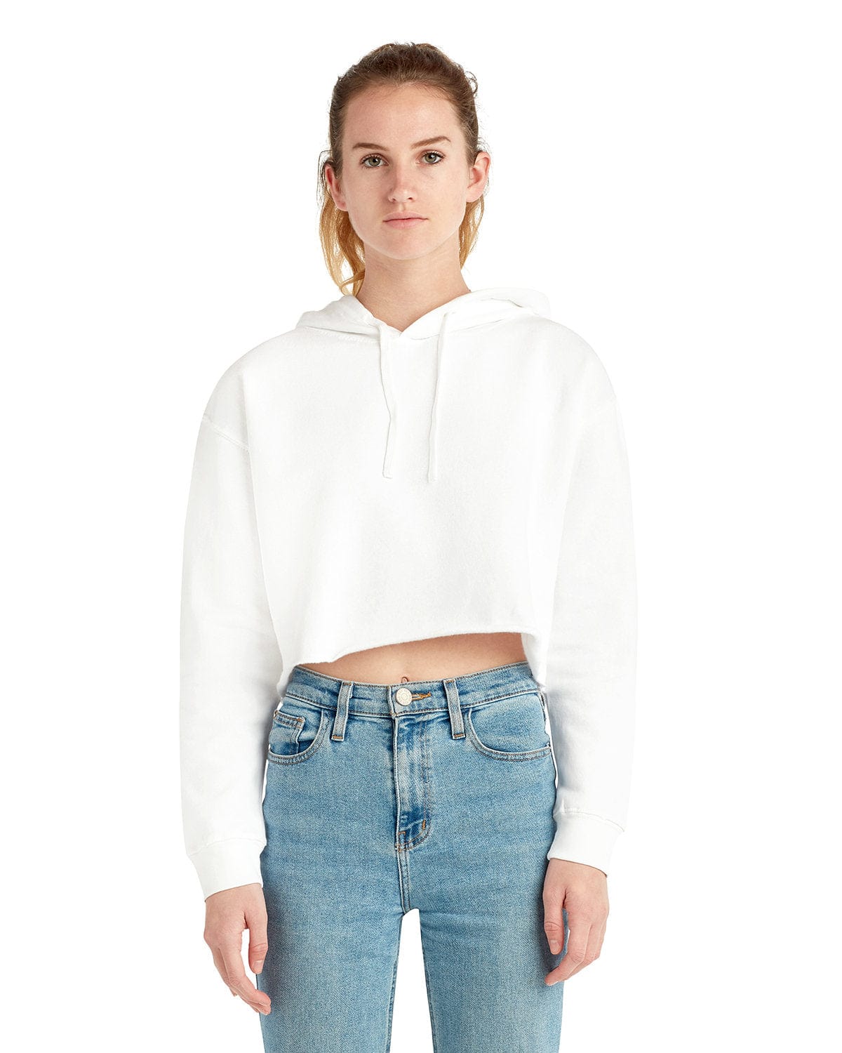 Lane Seven Sweatshirts/Fleece XS / White Lane Seven LS12000: Ladies' Cropped Fleece Hoodie