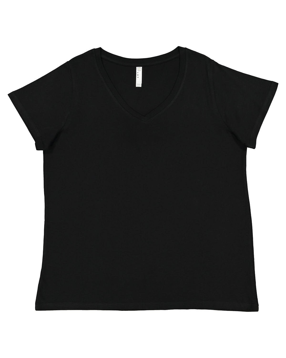 LAT T-Shirts 14-16 / Blended Black LAT 3817 Ladies' Curvy V-Neck Fine Jersey T-Shirt