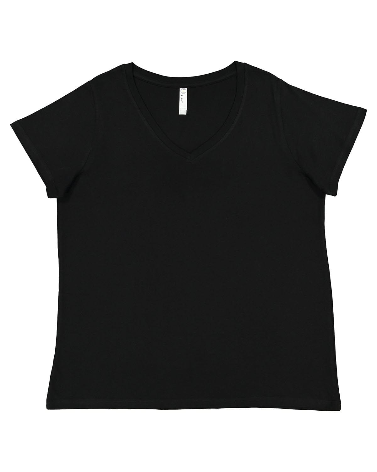 LAT T-Shirts 14-16 / Blended Black LAT 3817: Ladies' Curvy V-Neck Fine Jersey T-Shirt