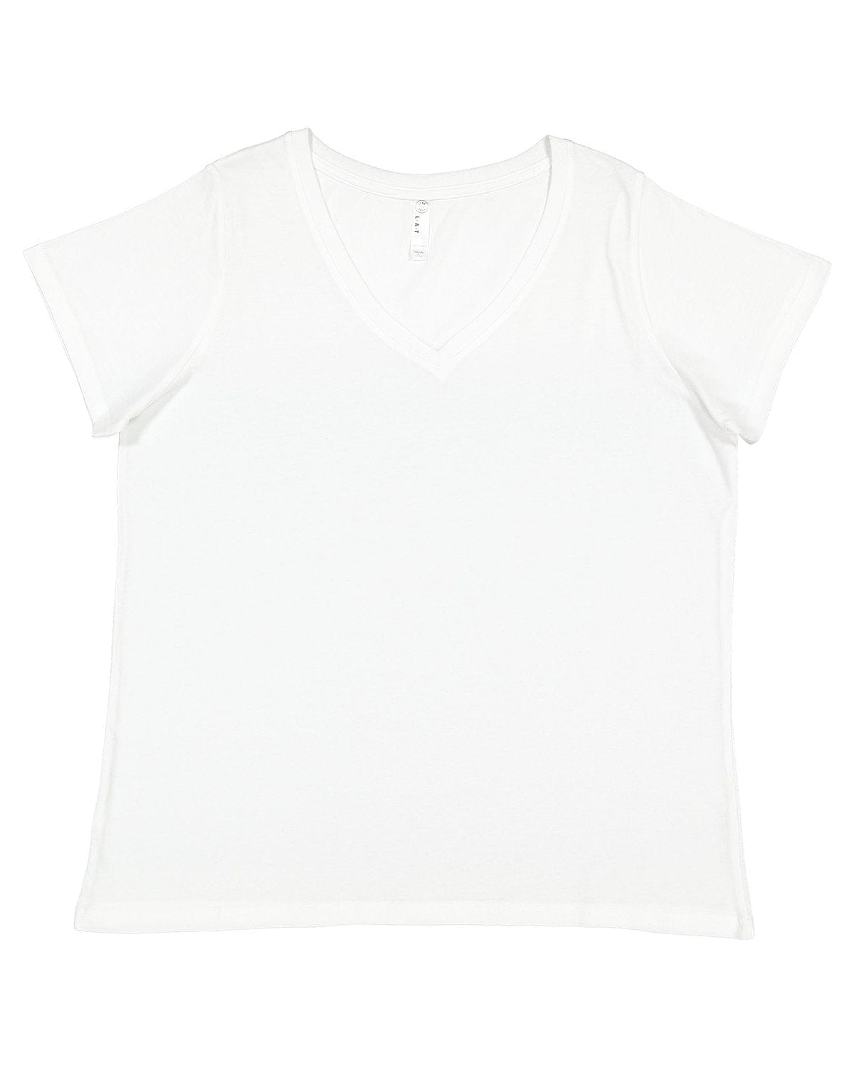 LAT T-Shirts 14-16 / Blended White LAT 3817 Ladies' Curvy V-Neck Fine Jersey T-Shirt