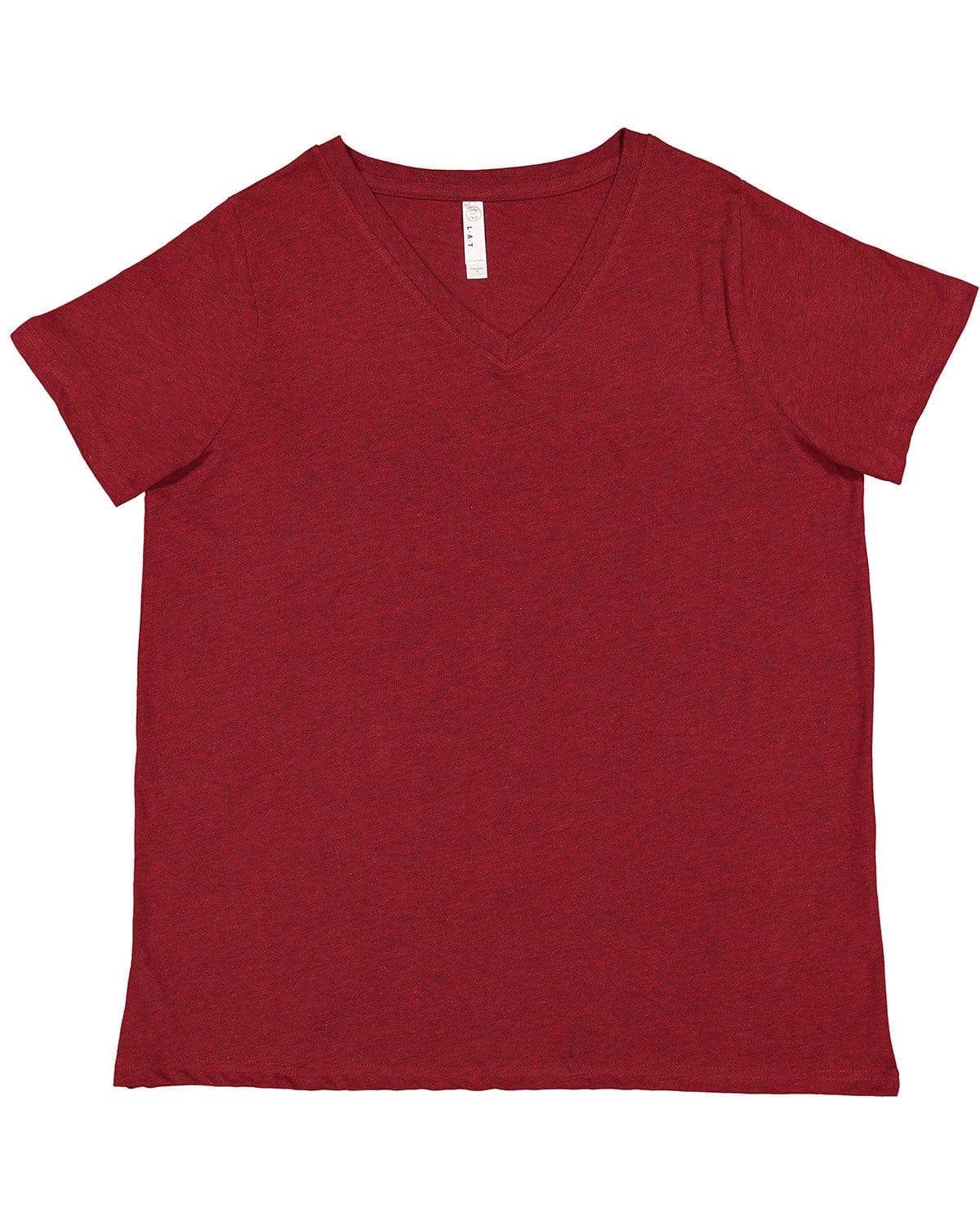 LAT T-Shirts 14-16 / Cardinal Blkout LAT 3817 Ladies' Curvy V-Neck Fine Jersey T-Shirt