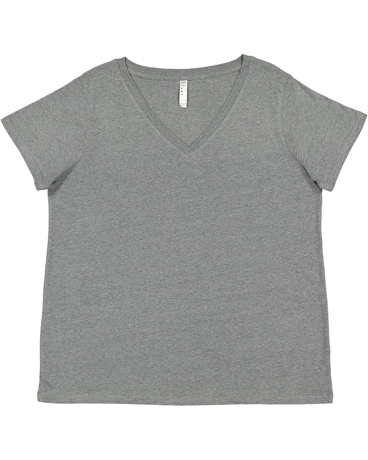 LAT T-Shirts 14-16 / Granite Heather LAT 3817 Ladies' Curvy V-Neck Fine Jersey T-Shirt