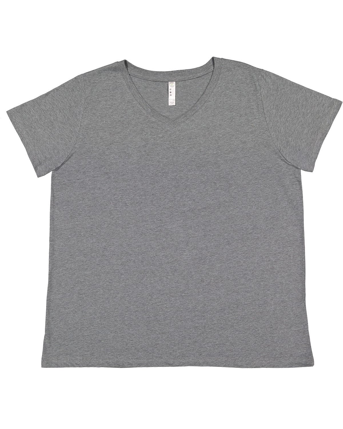 LAT T-Shirts 14-16 / Ice Blackout LAT 3817 Ladies' Curvy V-Neck Fine Jersey T-Shirt