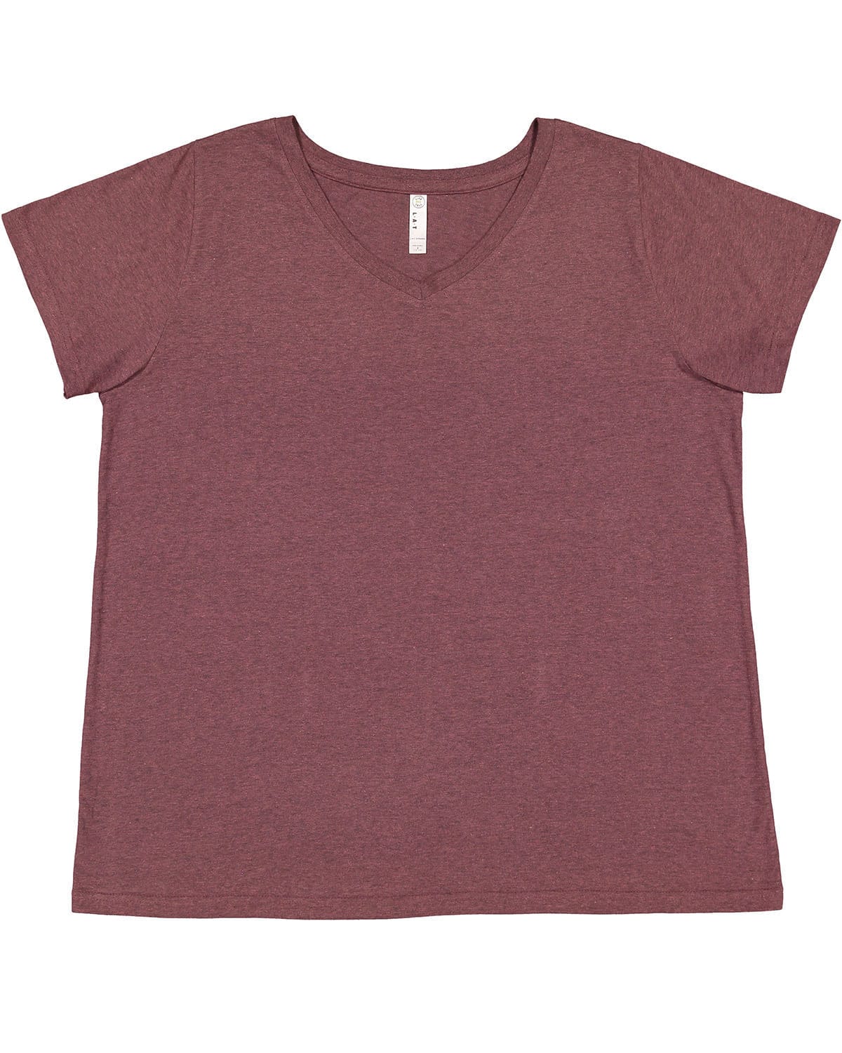 LAT T-Shirts 14-16 / Sangria Blackout LAT 3817 Ladies' Curvy V-Neck Fine Jersey T-Shirt