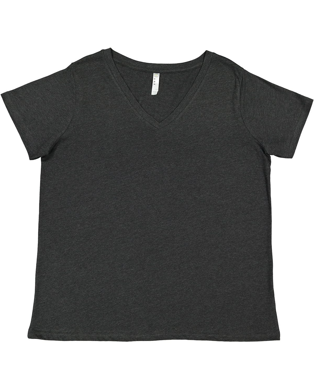 LAT T-Shirts 14-16 / Vintage Smoke LAT 3817: Ladies' Curvy V-Neck Fine Jersey T-Shirt