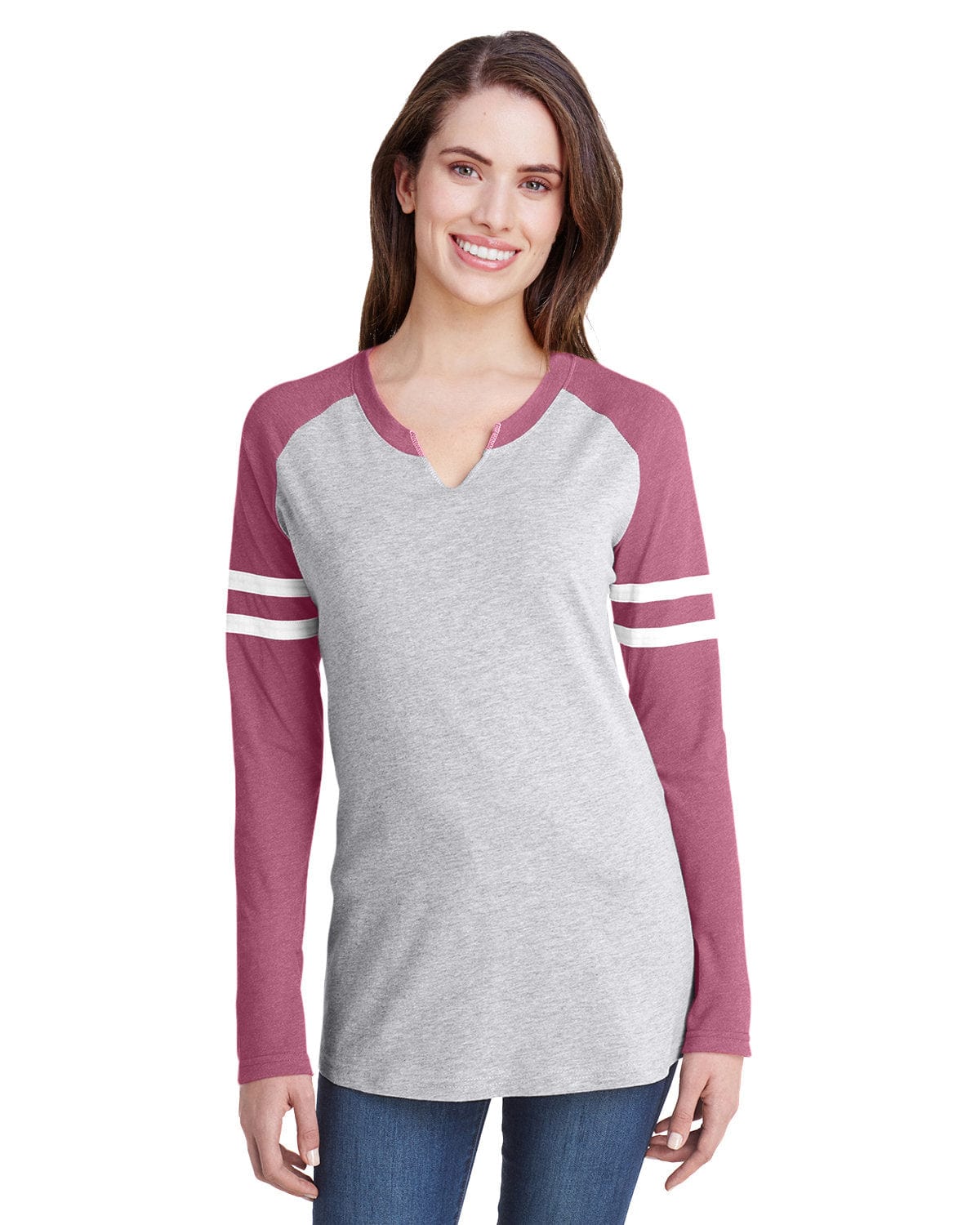 LAT T-Shirts LAT 3534: Ladies' Gameday Mash-Up Long Sleeve Fine Jersey T-Shirt